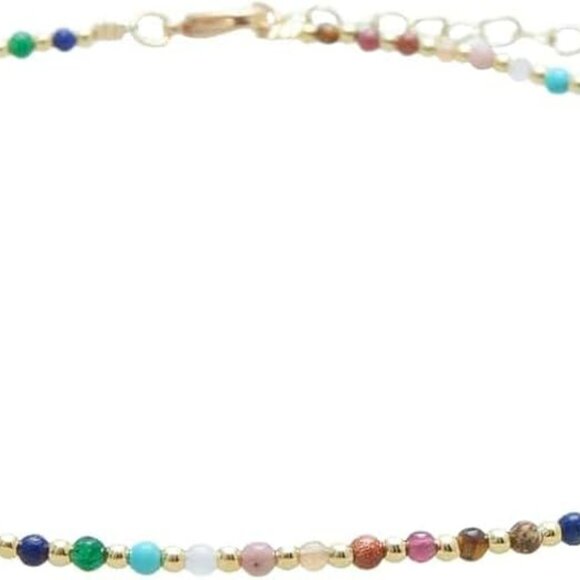 2MM Master Healer Energy Chakra Healing Dainty Necklace with Real Stones Jade, P - Picture 1 of 8